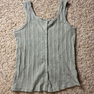 Green Button Tank Top